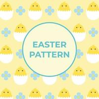 påsk vår dekorativ mönster med kycklingar för paket, bakgrund. platt stil vektor illustration
