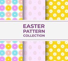 samling av påsk sommar ljus mönster. vektor illustration med blommor och ägg i platt stil