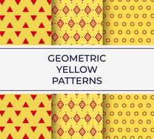 samling, uppsättning av geometrisk gul mönster för dekoration, paket, textil. vektor illustration