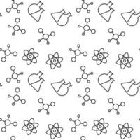 nahtlos Muster von isoliert Atom, chemisch Verbindung, Labor Glühbirnen. perfekt zum Tapeten, Abdeckungen, Hintergründe, Stoff, Textil- vektor