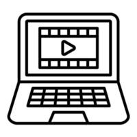 Film auf Laptop Vektor Symbol