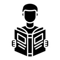 Mann lesen Buch Vektor Symbol