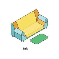 Sofa Vektor isometrisch Symbole. einfach Lager Illustration Lager