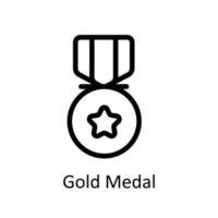 Gold Medaille Vektor Gliederung Symbole. einfach Lager Illustration Lager