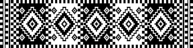 sydväst geometrisk svart och vit mönster. svartvit etnisk geometrisk fyrkant diamant mönster. aztec kilim mönster använda sig av för gräns, matta, område matta, gobeläng, matta, Hem dekoration element. vektor