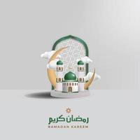 einfach und sauber Ramadhan Vektor Hintergrund mit 3d Ornament