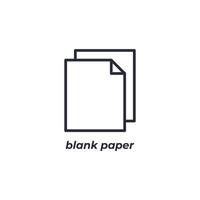 Vektor Zeichen leer Papier Symbol ist isoliert auf ein Weiß Hintergrund. Symbol Farbe editierbar.