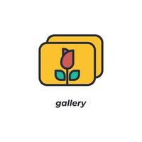 Vektor Zeichen Galerie Symbol ist isoliert auf ein Weiß Hintergrund. Symbol Farbe editierbar.
