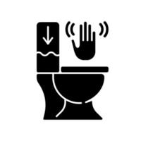 berührungsloses schwarzes Glyphen-Symbol für die Toilettenspülung vektor