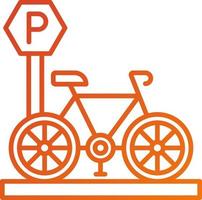 cykel parkering ikon stil vektor