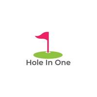 färgrik golf flagga hål i ett logotyp vektor