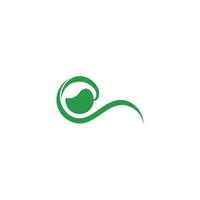 Grün Blatt Schleife geometrisch Spiral- gestalten Logo Vektor