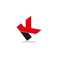 Brief yk abstrakt einfach geometrisch Schatten Symbol Logo Vektor