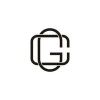 brev gc länkad tunn linje symbol logotyp vektor