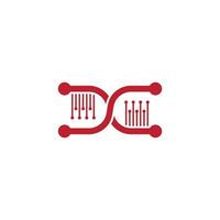 abstrakt Brief sc Wissenschaft DNA Symbol Logo Vektor