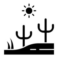 Wüste Tag Landschaft Vektor Symbol