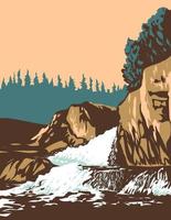 kaskad flod falls i pukaskwa nationell parkera nordlig ontario kanada wpa affisch konst vektor