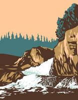 Kaskade Fluss Stürze im Pukaskwa National Park Nord Ontario Kanada wpa Poster Kunst vektor