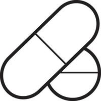linje ikon för piller vektor