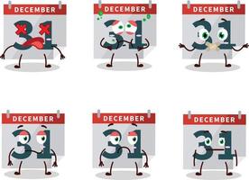 Dezember 31 Kalender Karikatur Charakter mit Nee Ausdruck vektor