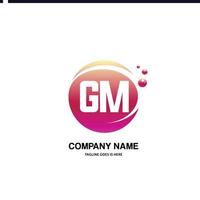 gm Initiale Logo mit bunt Kreis Vorlage Vektor