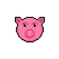 Schwein Kopf im Pixel Kunst Stil vektor