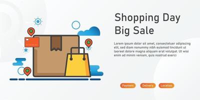 Shopping Sale Landing Page Vorlage. kreative Website-Vorlagen-Designs. bearbeitbare Vektorillustration. vektor