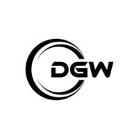 dgw brev logotyp design i illustration. vektor logotyp, kalligrafi mönster för logotyp, affisch, inbjudan, etc.