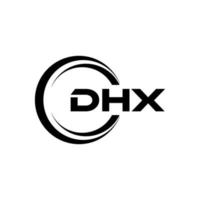 dhx brev logotyp design i illustration. vektor logotyp, kalligrafi mönster för logotyp, affisch, inbjudan, etc.