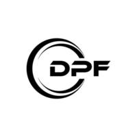 dpf brev logotyp design i illustration. vektor logotyp, kalligrafi mönster för logotyp, affisch, inbjudan, etc.