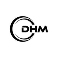 dhm brev logotyp design i illustration. vektor logotyp, kalligrafi mönster för logotyp, affisch, inbjudan, etc.