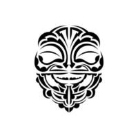 Zier Gesichter. Maori Stammes- Muster. geeignet zum Tätowierungen. isoliert auf Weiß Hintergrund. schwarz Ornament, Vektor. vektor