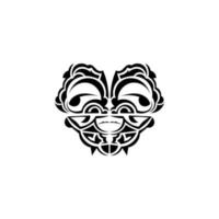 dekorativ ansikten. hawaiian stam- mönster. lämplig för grafik. isolerat. vektor illustration.