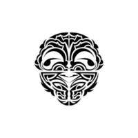 viking ansikten i dekorativ stil. polynesisk stam- mönster. lämplig för tatueringar. isolerat. svart prydnad, vektor illustration.
