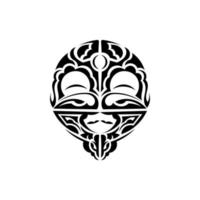 Zier Gesichter. polynesisch Stammes- Muster. geeignet zum Drucke. isoliert auf Weiß Hintergrund. Vektor Illustration.
