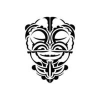 Wikinger Gesichter im Zier Stil. Maori Stammes- Muster. geeignet zum Tätowierungen. isoliert auf Weiß Hintergrund. Vektor Illustration.