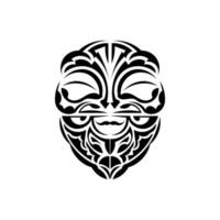 dekorativ ansikten. polynesisk stam- mönster. lämplig för grafik. isolerat. vektor illustration.