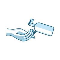Waschen der Hand mit der medizinischen medizinischen Vektorikone des Desinfektionsmittels vektor