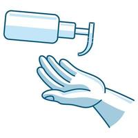 Waschen der Hand mit Desinfektionsmittel-Flüssigseifenvektorikonenreinigung vektor