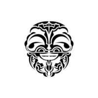 dekorativ ansikten. maori stam- mönster. lämplig för grafik. isolerat. svart prydnad, vektor illustration.