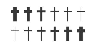einstellen von Christian Kreuz Vektor Symbol. Christian Kreuz Symbole.