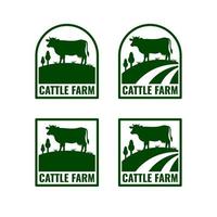 einstellen von das Vieh Bauernhof Logo Vorlage Design. vektor