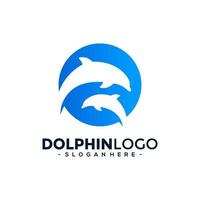 delfin logotyp mall vektor. delfin Hoppar logotyp design begrepp. vektor