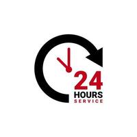 tjugo fyra timme service vektor ikon för din företag. logotyp element illustration, emblem, märka, bricka, klistermärke. enkel 24 timme service begrepp. kan vara Begagnade i webb och mobil.