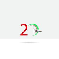 20 Jahre Jubiläum Logo Vorlage Vektor