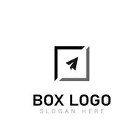 låda vektor logotyp. låda text logotyp. frakt företag låda logotyp