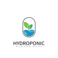 hydroponiska vegetabiliska logotyp design vektor