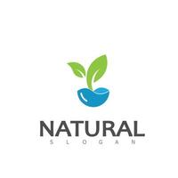 naturlig blad natur eco logotyp design mall vektor