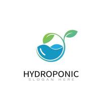 hydroponiska vegetabiliska logotyp design vektor