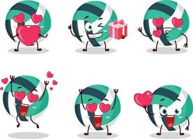 volley boll tecknad serie karaktär med kärlek söt uttryckssymbol vektor